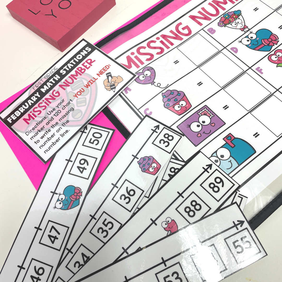 February Math Stations | First Grade