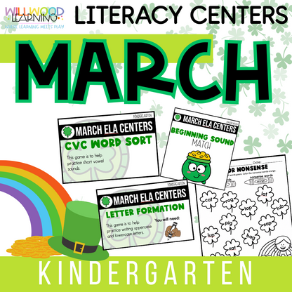 Kindergarten Literacy Centers | March