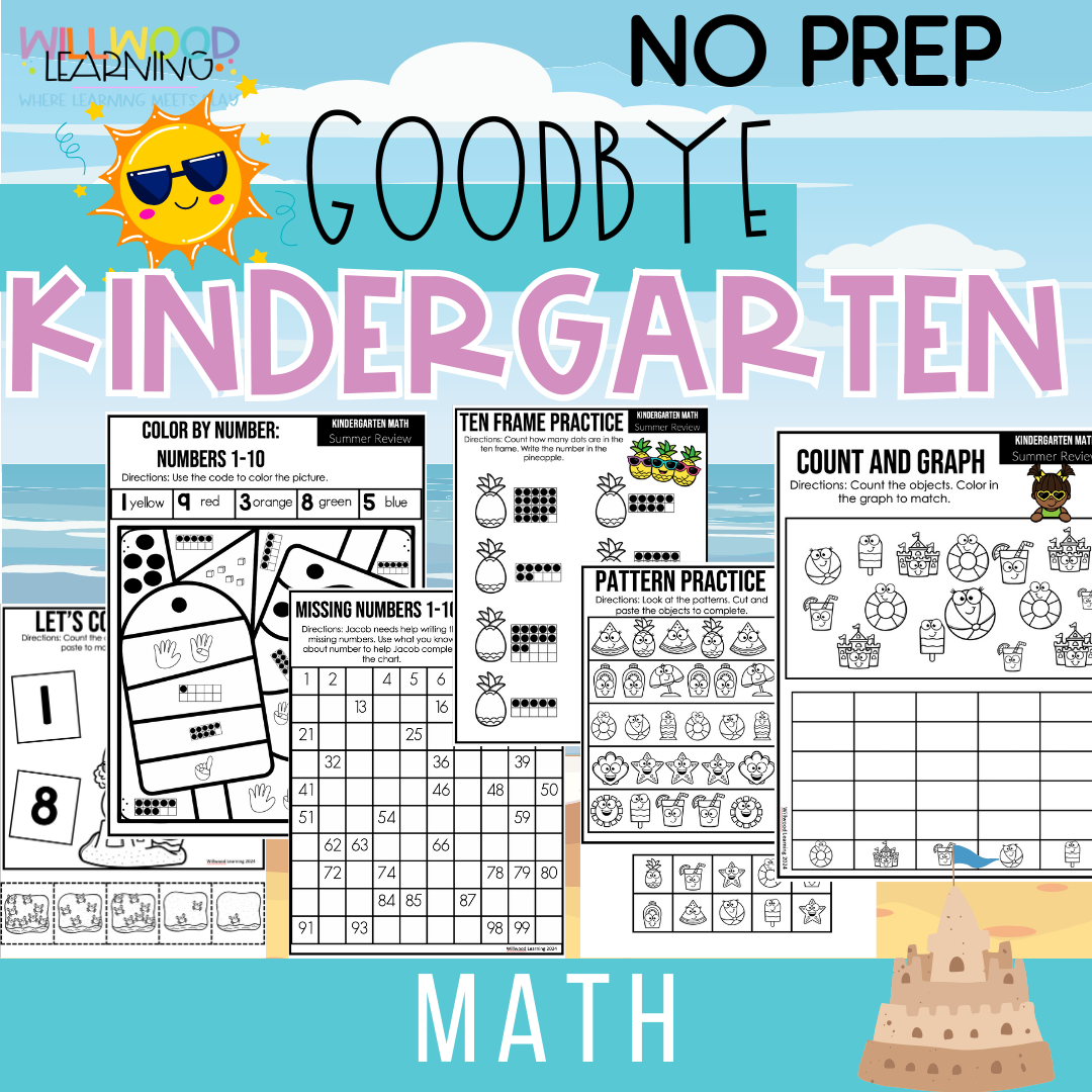 Goodbye Kindergarten | Summer Review Math Pack