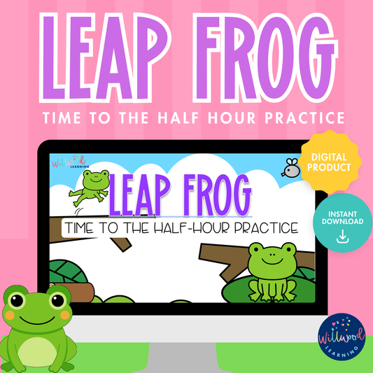 Time to the Half Hour | Frog-Themed Time Practice