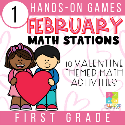 February Math Stations | First Grade