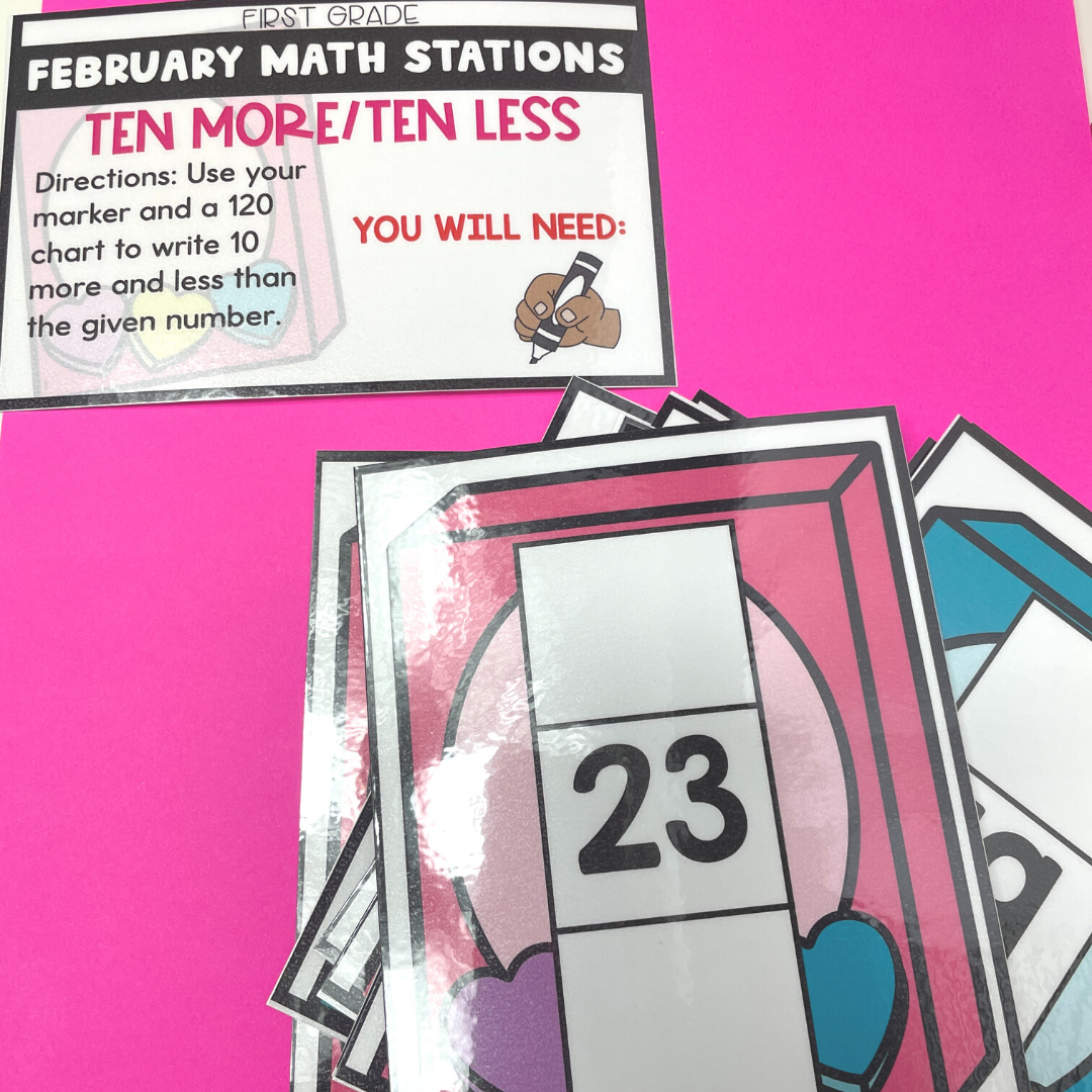 February Math Stations | First Grade